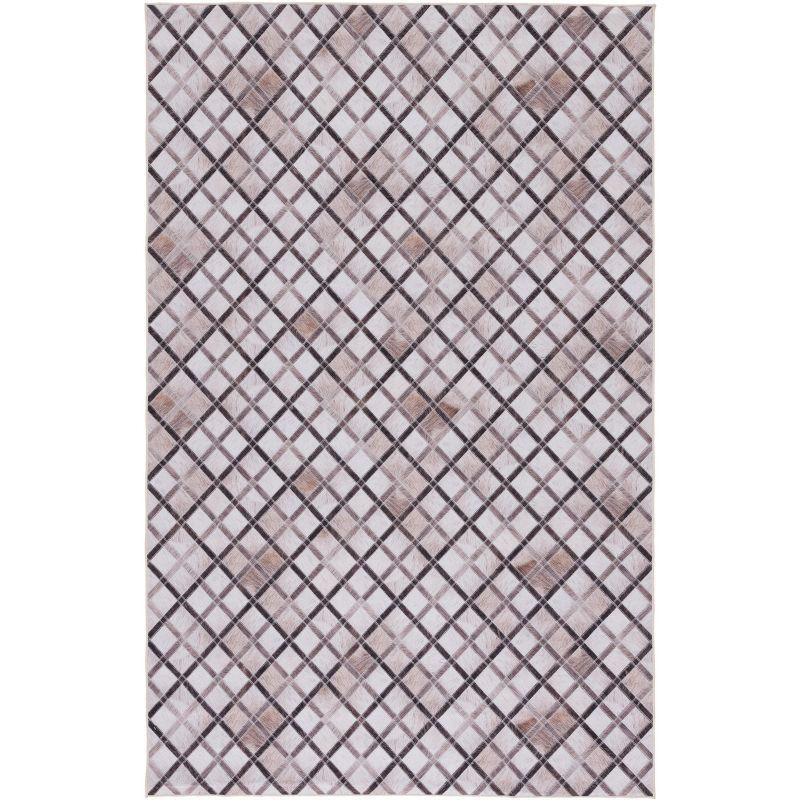 Faux Hide FAH545 Power Loomed Machine Washable Area Rug - Beige/Brown - 6'x9' - Safavieh.