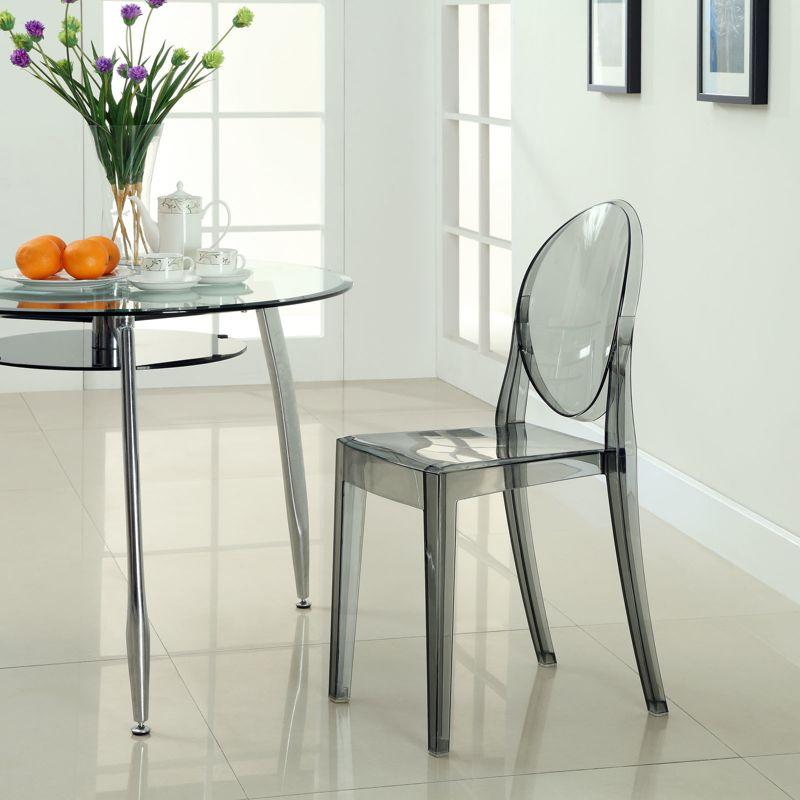 Ethereal Smoked Clear Polycarbonate Side Chair