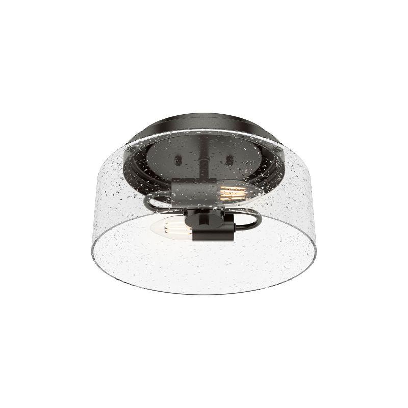 Hartland 2 -Light 11.5" Flush Mount Drum Light with Seeded Glass Shade