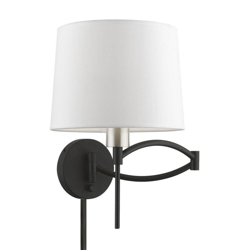 Livex Lighting 1 - Light Wall Light in  Black/Brushed Nickel