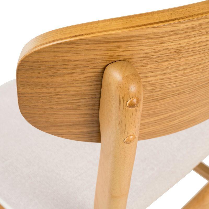 Set of 2 Lucious Dining Chair Light Beige/Oak - Christopher Knight Home: Upholstered, Rubberwood Frame, Scandinavian Style