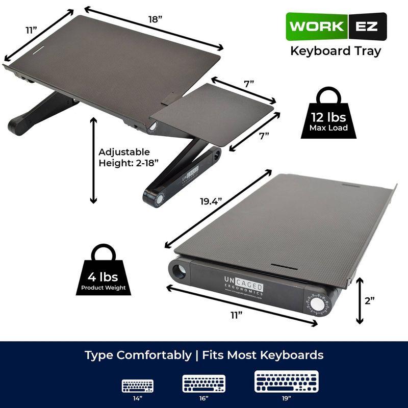 Workez Adjustable Height & Tilt Keyboard Stand - Uncaged Ergonomic