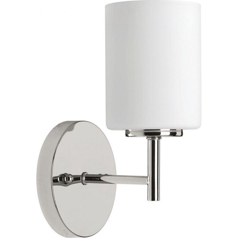 Progress Lighting Replay 1-Light Bath & Vanity Wall Light, Polished Nickel, Porcelain Shade