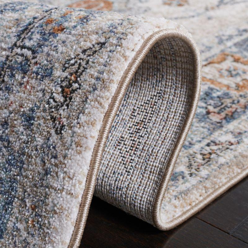 Jasmine JSM343 Power Loomed Runner Rug - Ivory/Blue - 2'2"x9' - Safavieh