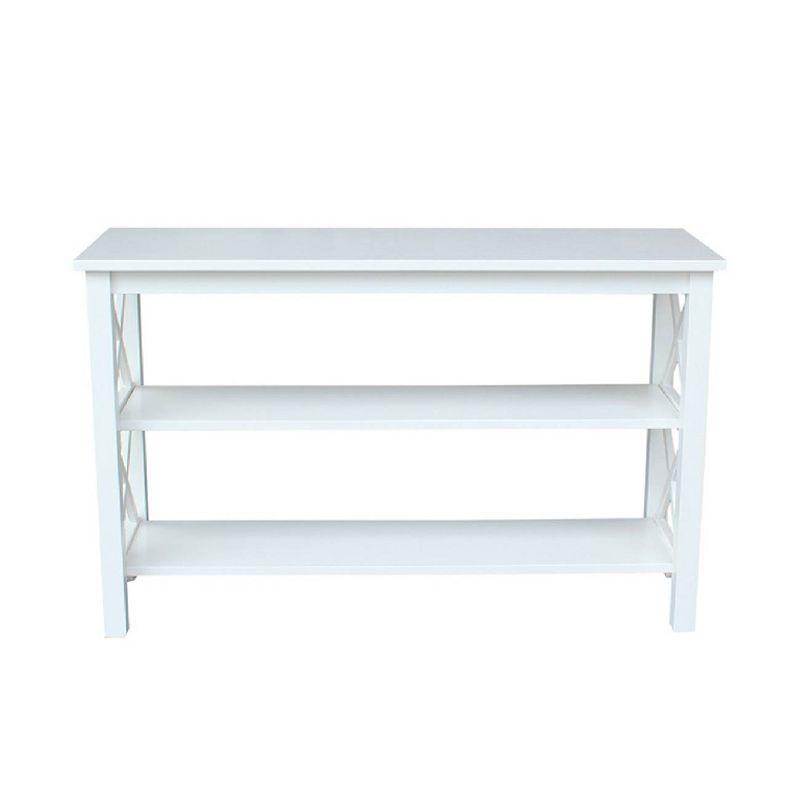 Hampton Console Table White - International Concepts: Hardwood Entryway Table with Fixed Shelves