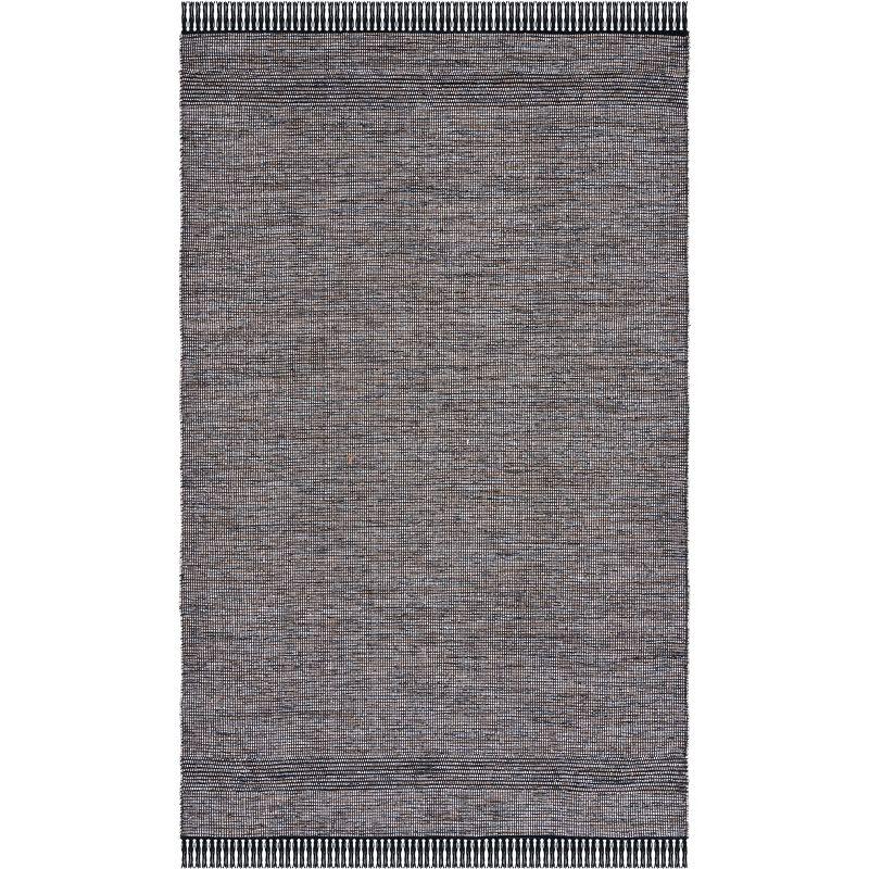 Montauk Black Handwoven Cotton Flat Woven Area Rug