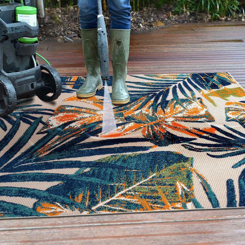 World Rug Gallery Floral Leaves Indoor/Outdoor Area Rug - Multi 7'10" x 10'