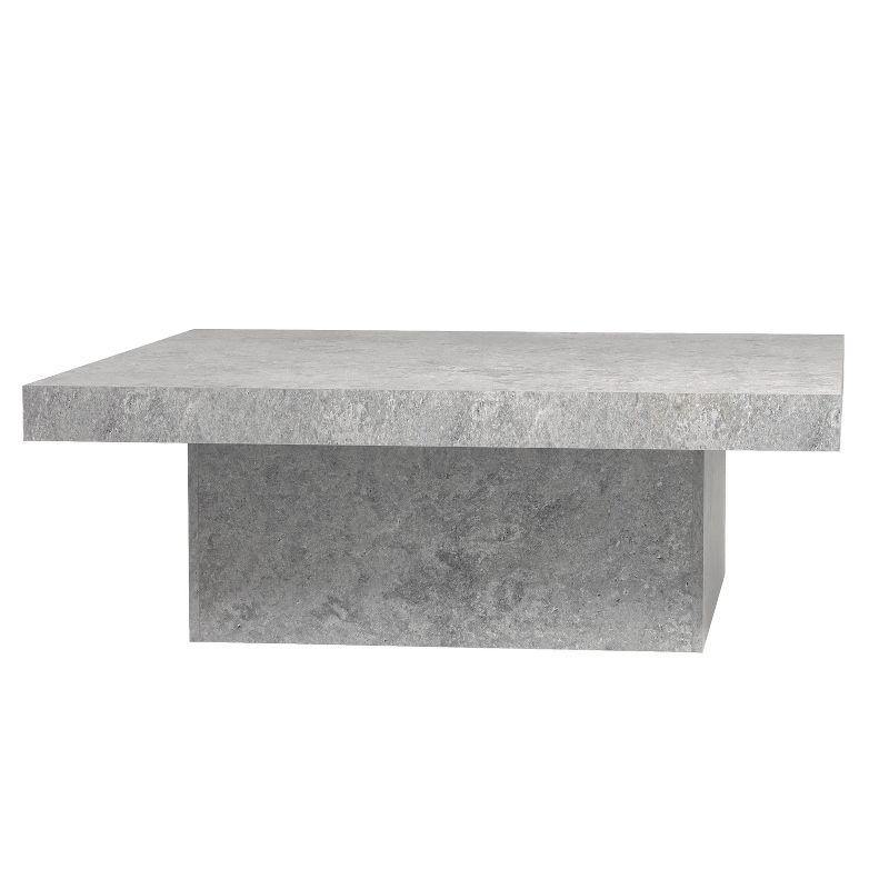 Galano Carmelo 35.4 in Concrete Gray Square Wood Top Coffee Table