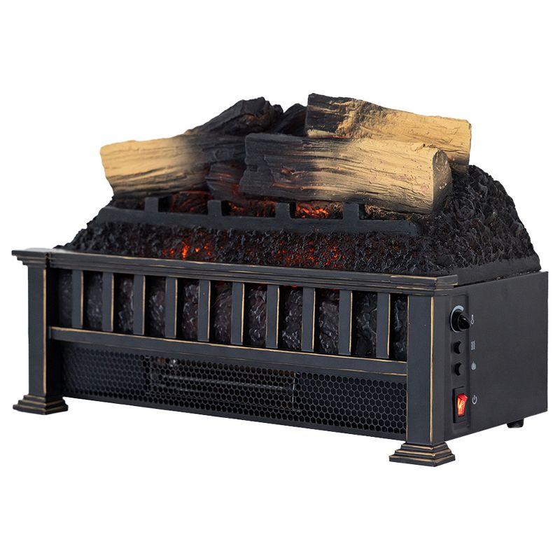 Country Living Infrared Electric Log Set Heater - Faux Logs Insert with Flickering Flames