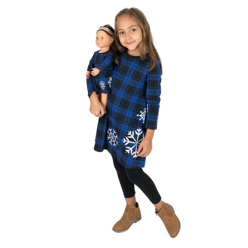 Leveret Girls and Doll Cotton Dress Plaid Black and White 8 Year