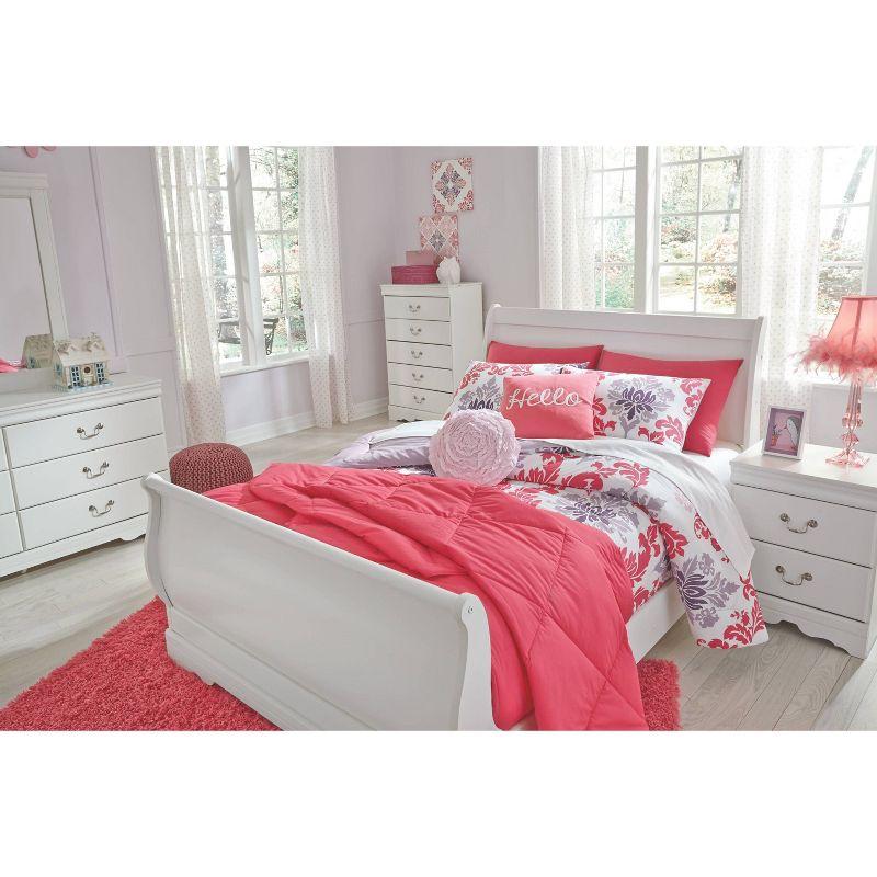 Full Anarasia Sleigh Headboard White - Signature Design by Ashley: Crisp Cottage Style, Fits B100-21 Frame
