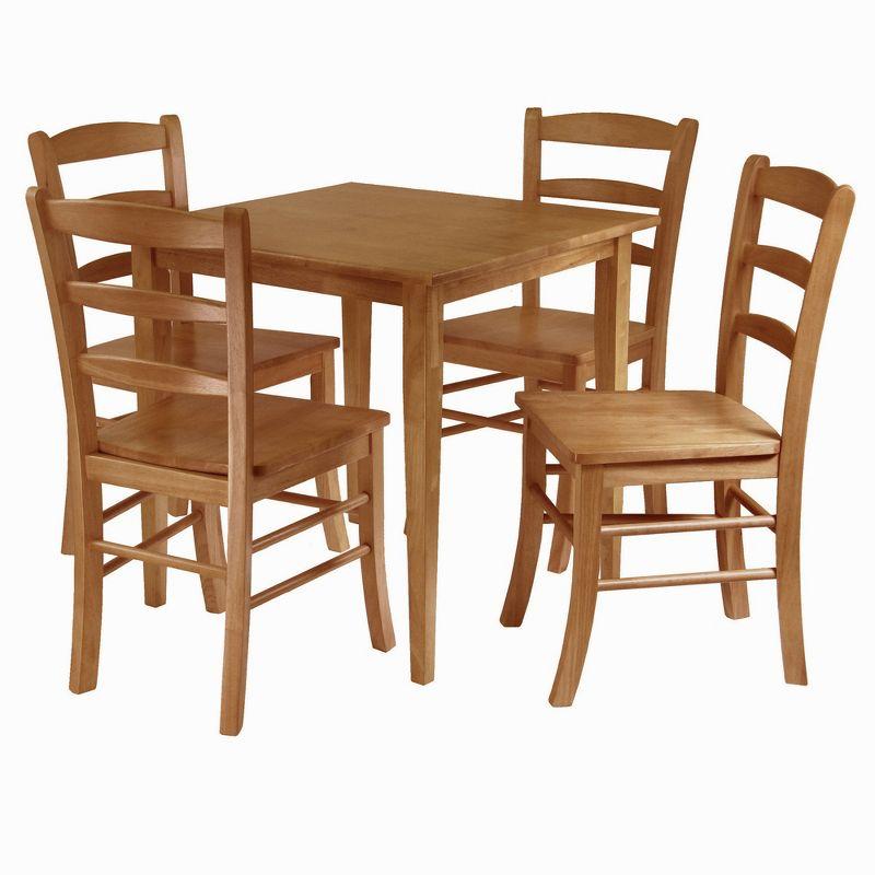 Light Oak Mid-Century Modern 5-Piece Dining Set