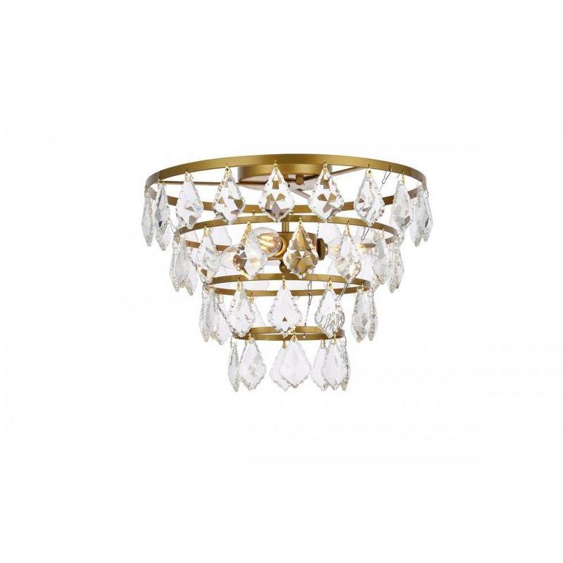 Elegant Lighting Ella 14 inch flush mount in brass