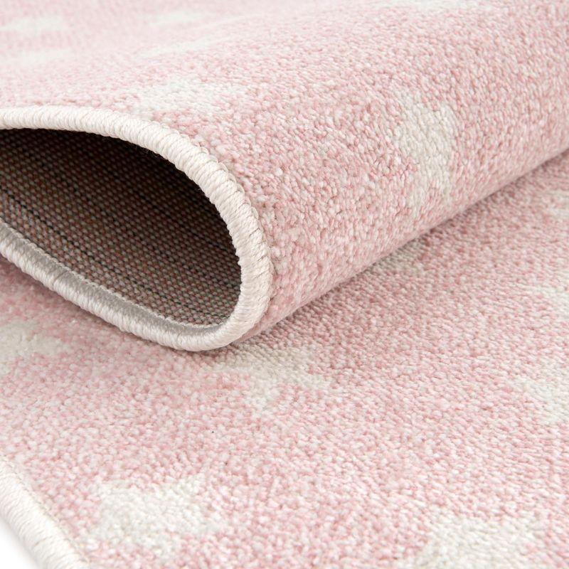 Whimsy Stars Baby Pink/Ivory Kid Rug