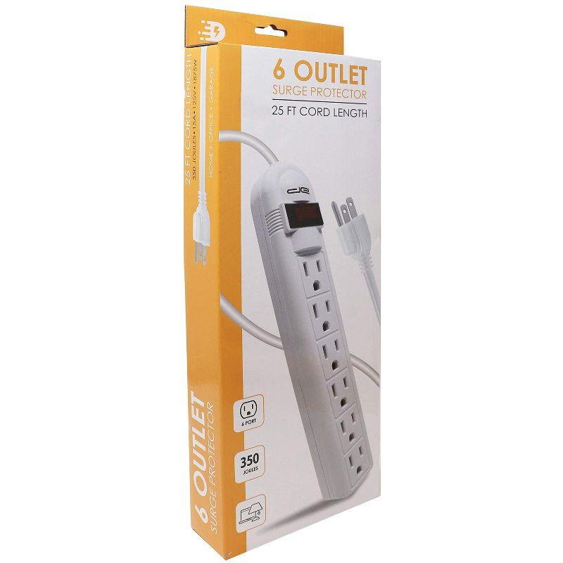 Digital Energy® 6-Outlet Surge Protector Power Strip (25 Ft.; White)