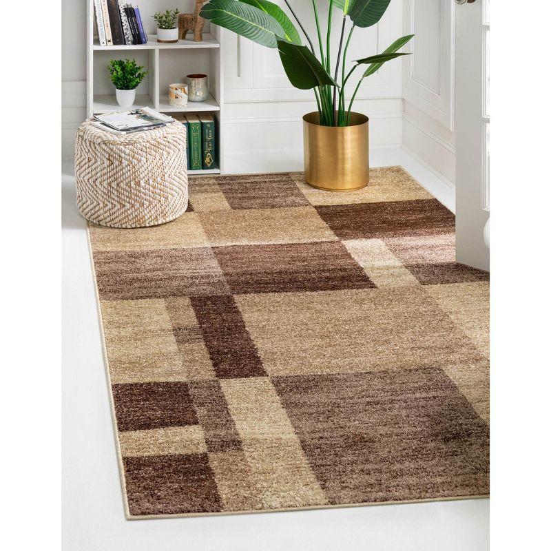 Unique Loom Autumn Collection Area Rug - Providence (9'  x 12' Rectangle Light Brown/Brown)