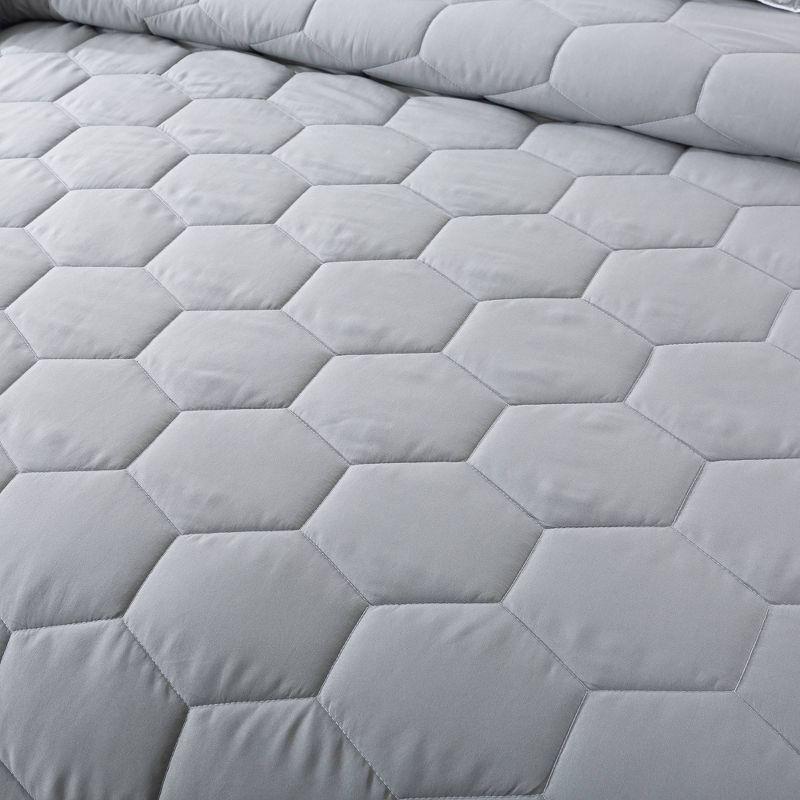 Glacier Grey Honeycomb Stitch Soft Microfiber King Blanket