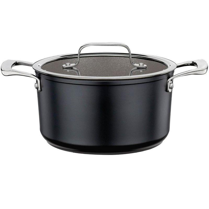 Eco-Friendly Black Aluminum Stockpot with Lid