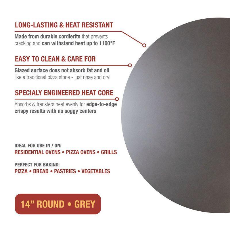 Old Stone Pizza Kitchen Glazed Pizza Stone, Grey