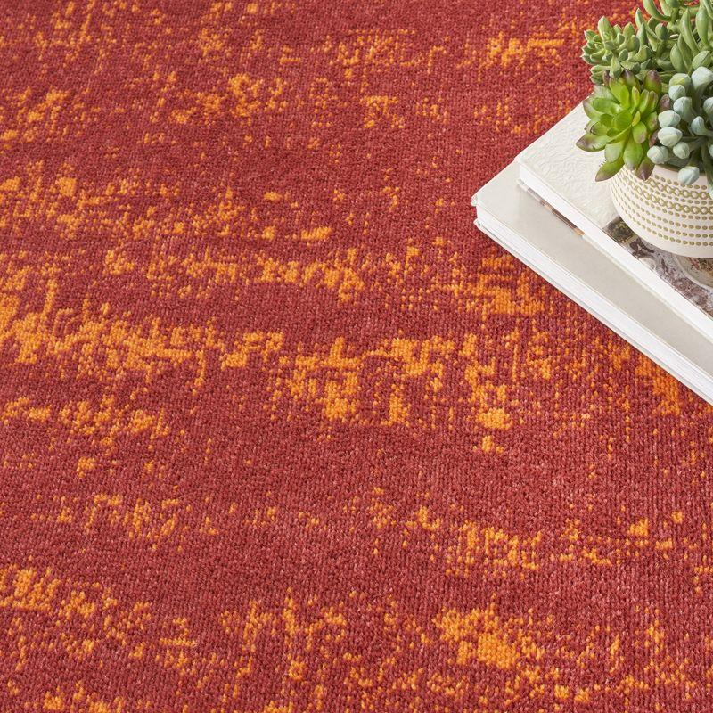 Nourison Essentials 4' x round Red Modern Indoor/Outdoor Rug