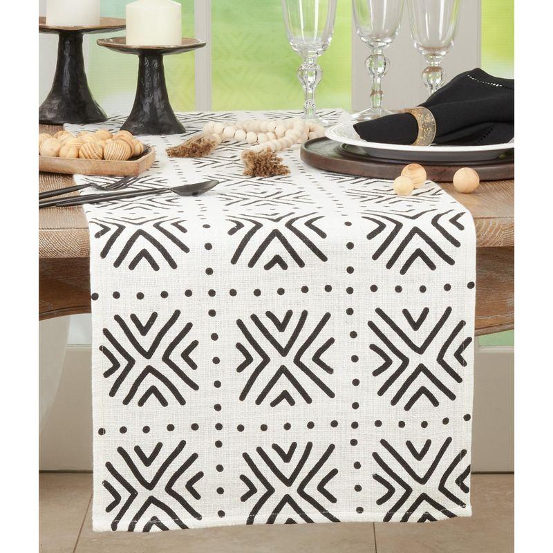 Saro Lifestyle Cotton Table Runner With Mudcloth Design