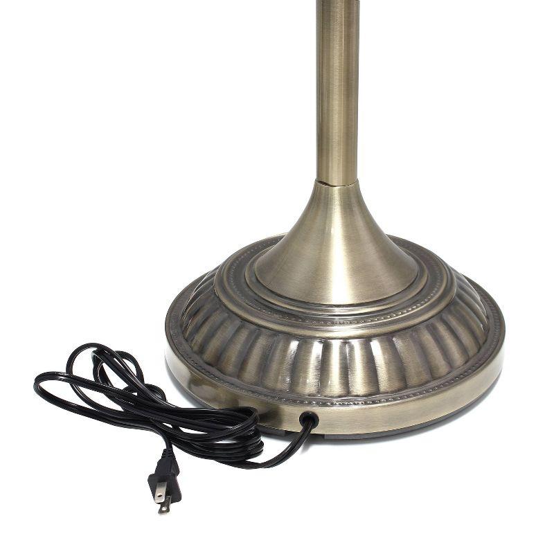 1-Light Classic Torchiere Floor Lamp with Marbleized Glass Shade Antique Brass - Lalia Home: UL Listed, Metal Base, Rotary Switch