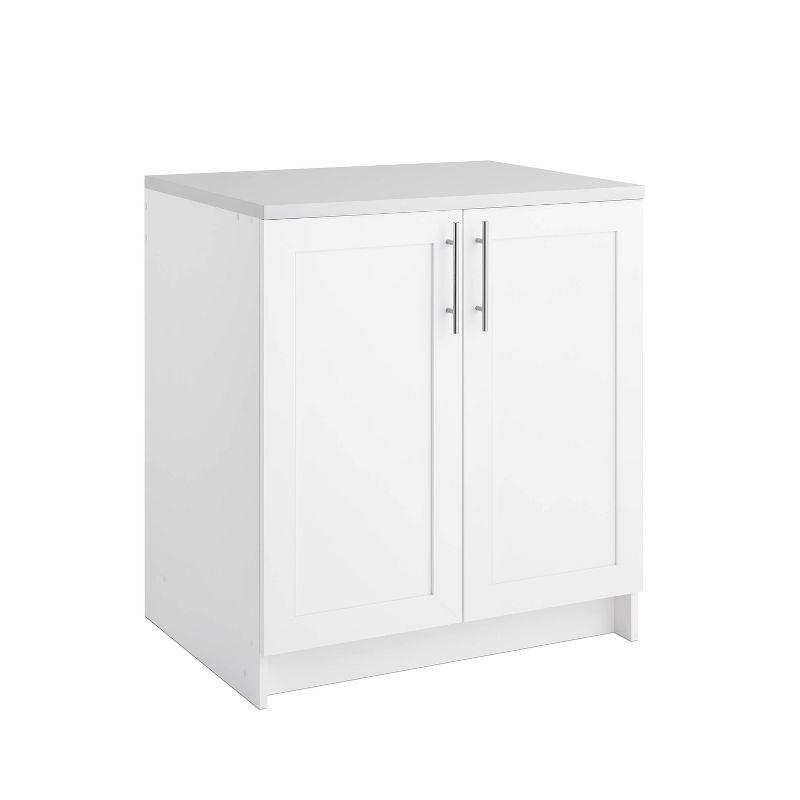 White Freestanding Office Storage Cabinet with Adjustable Shelves