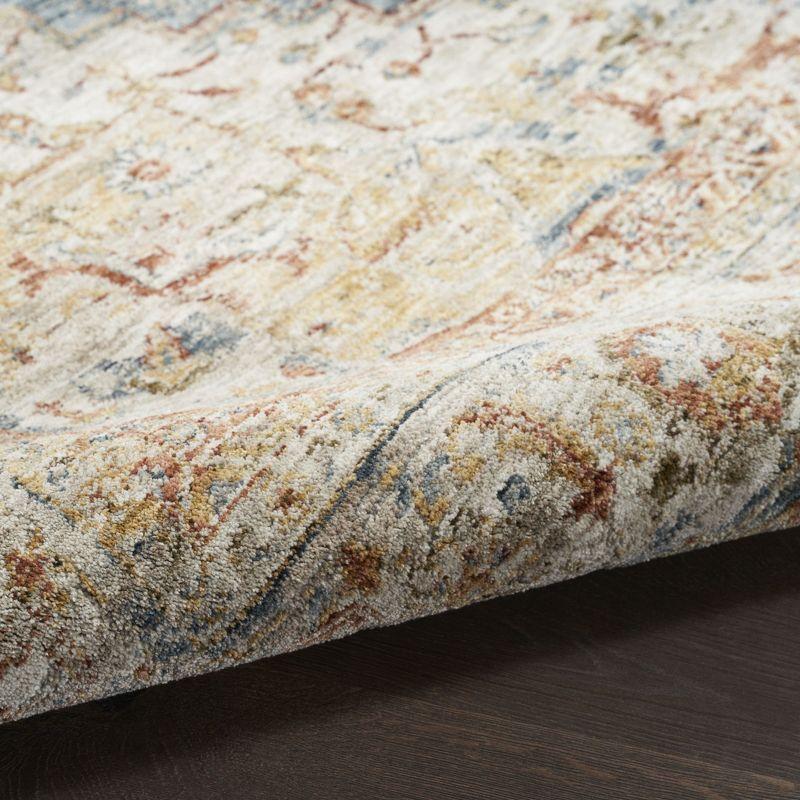 Nourison Petra Vintage Medallion Indoor Rug Ivory Blue 5'3" x 7'8"