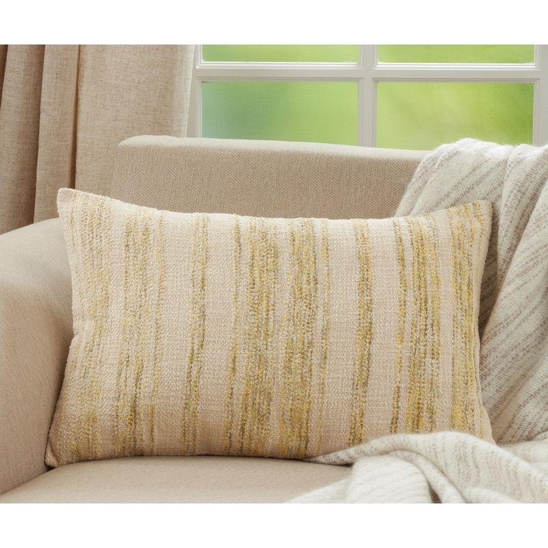 Saro Lifestyle Striped Woven  Decorative Pillow Cover