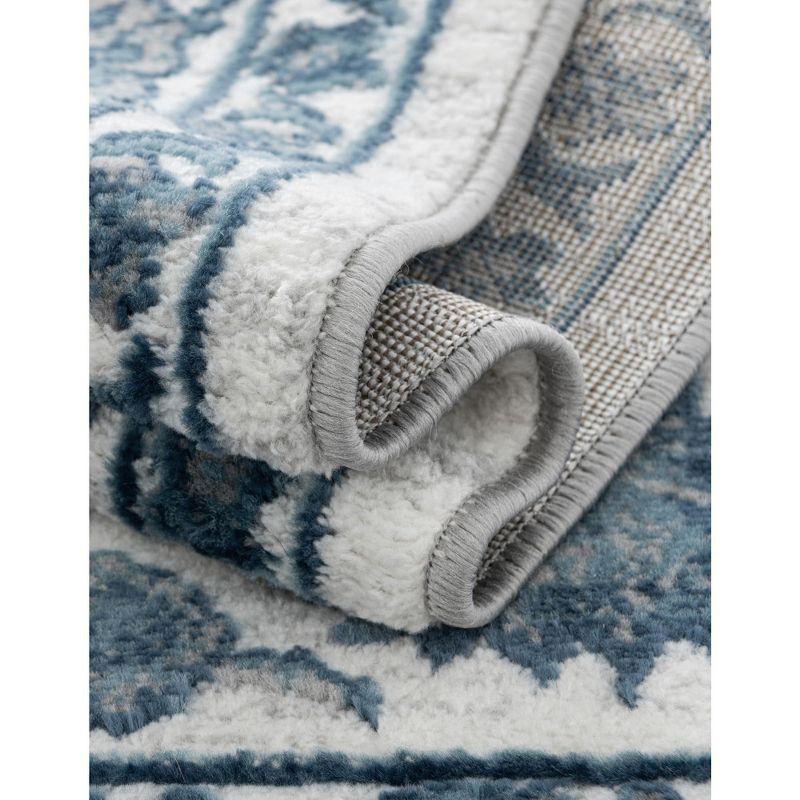 Unique Loom Boston Collection Area Rug - Floral (3' 3" x 5' 3" Rectangle White Blue/Gray)