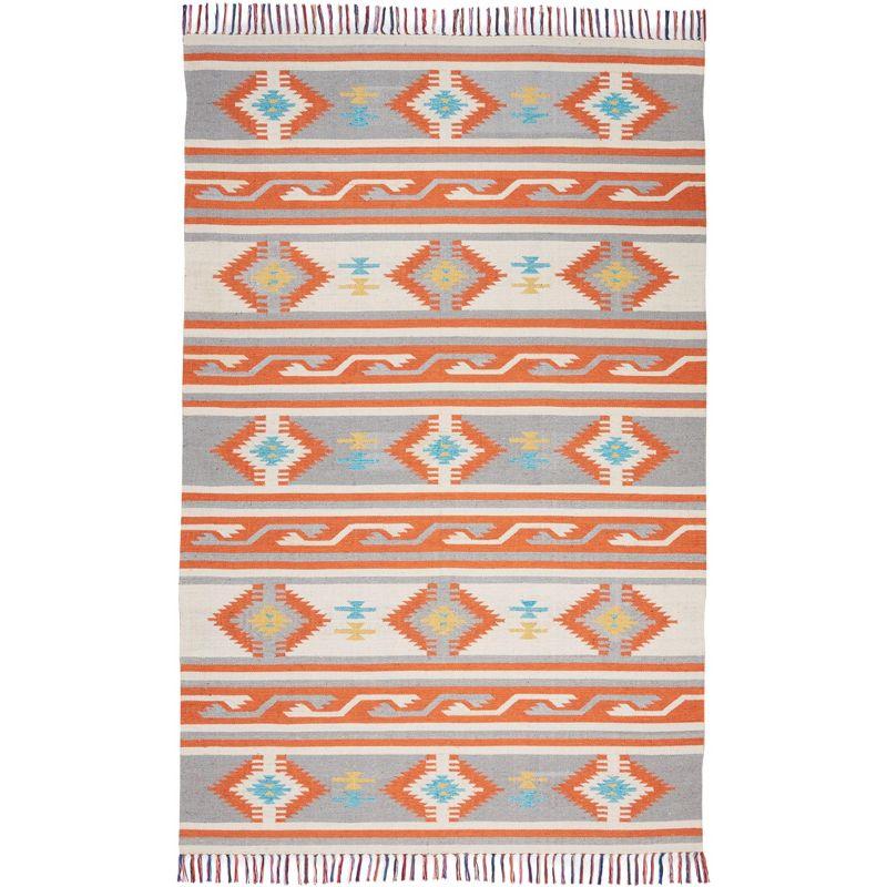 Nourison Baja BAJ03 Ivory/Gray/Red Indoor Area Rug - 5' x 7'