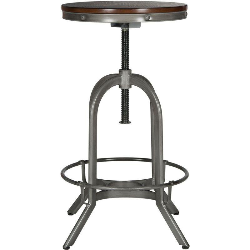 Wildomar Swivel Stool - FOX6226 - Burnt Oak/Iron - Safavieh Couture