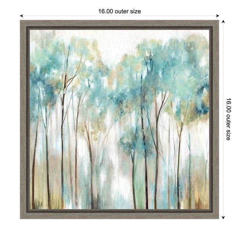 Amanti Art Grace Land Teal Trees by Allison Pearce Canvas Wall Art Print Framed 16 x 16-in.