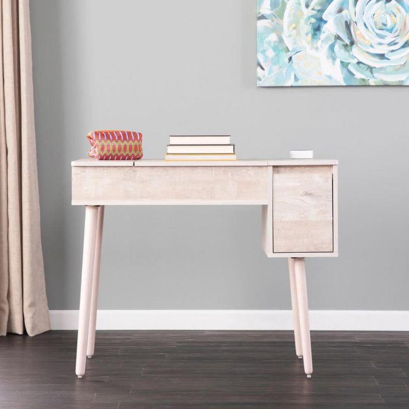 Harzen Storage Vanity with Mirror Black - Holly & Martin: Hidden Compartment, Telescoping Legs