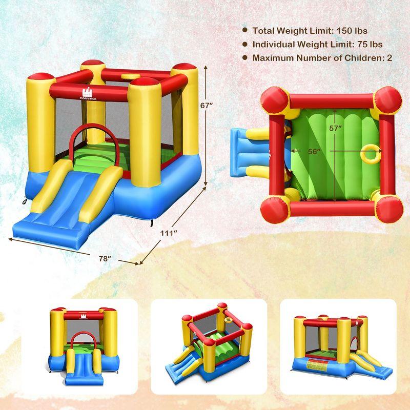 Colorful Inflatable Bouncer House with Slide and Blower