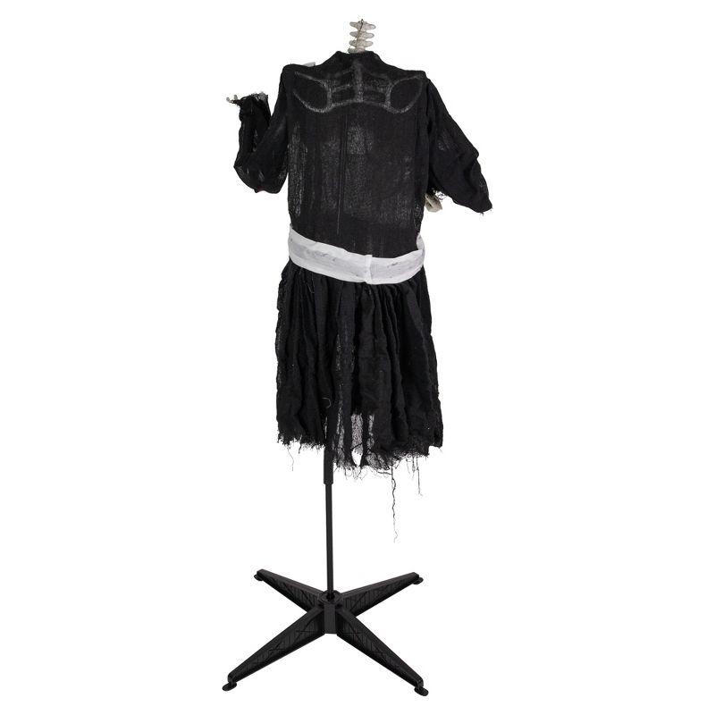 Northlight LED Animated Head-in-Hand Skeleton Maid Halloween Decoration - 57" - White Lights