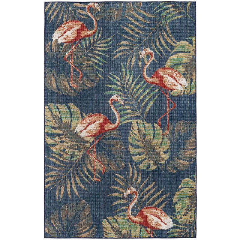 Unique Loom Baja Outdoor Collection Area Rug - Tijuana (6'  x 9' Rectangle Navy Blue/Gray)