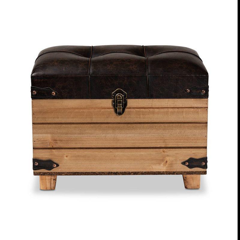 Skyline Decor Edmund Faux Leather Ottoman