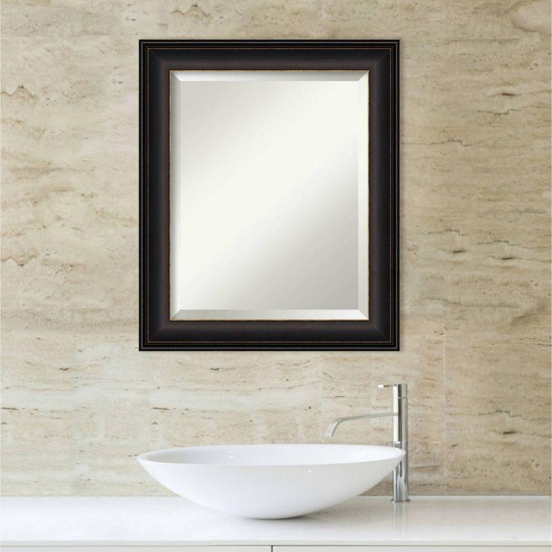 Amanti Art 20" x 24" Trio Oil Rubbed Framed Bathroom Vanity Wall Mirror Bronze: Modern Rectangle Beveled, Wall Mount, Polystyrene Frame