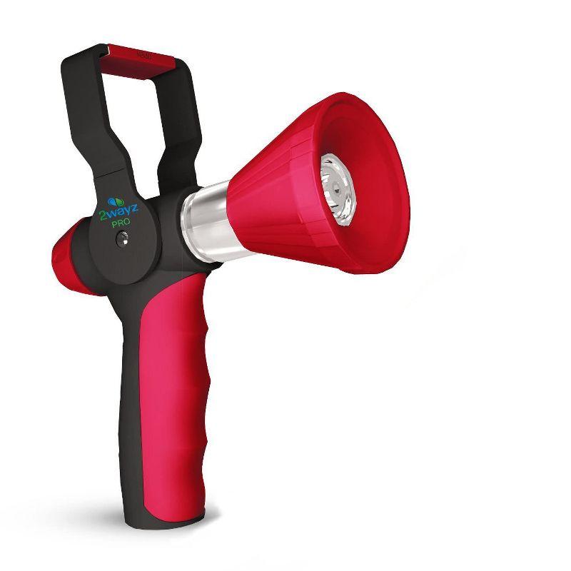 Red and Black Fireman Style Garden Hose Nozzle with Ergonomic Handle