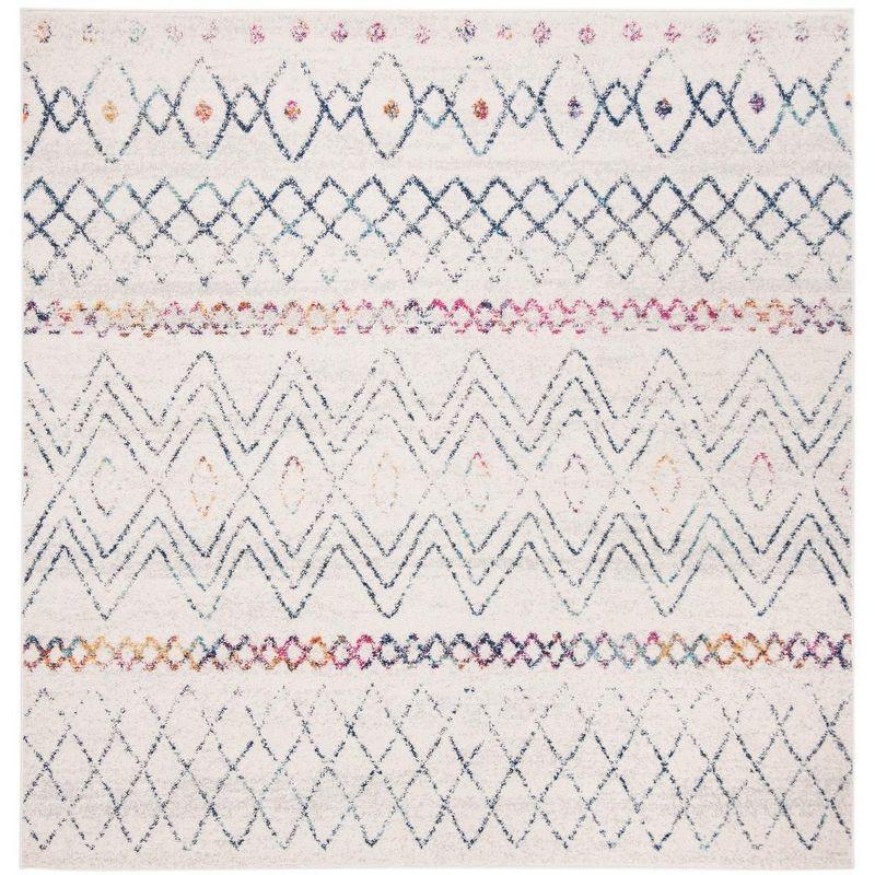 Madison 700 MAD798 Power Loomed Indoor Area Rug - Ivory/Dark Blue - 6'7"x6'7" - Safavieh