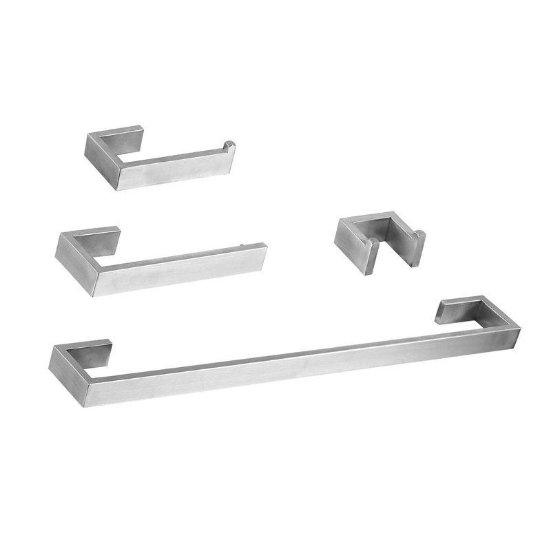 Brushed Nickel Wall Mounted 4-Piece Towel Rack Set