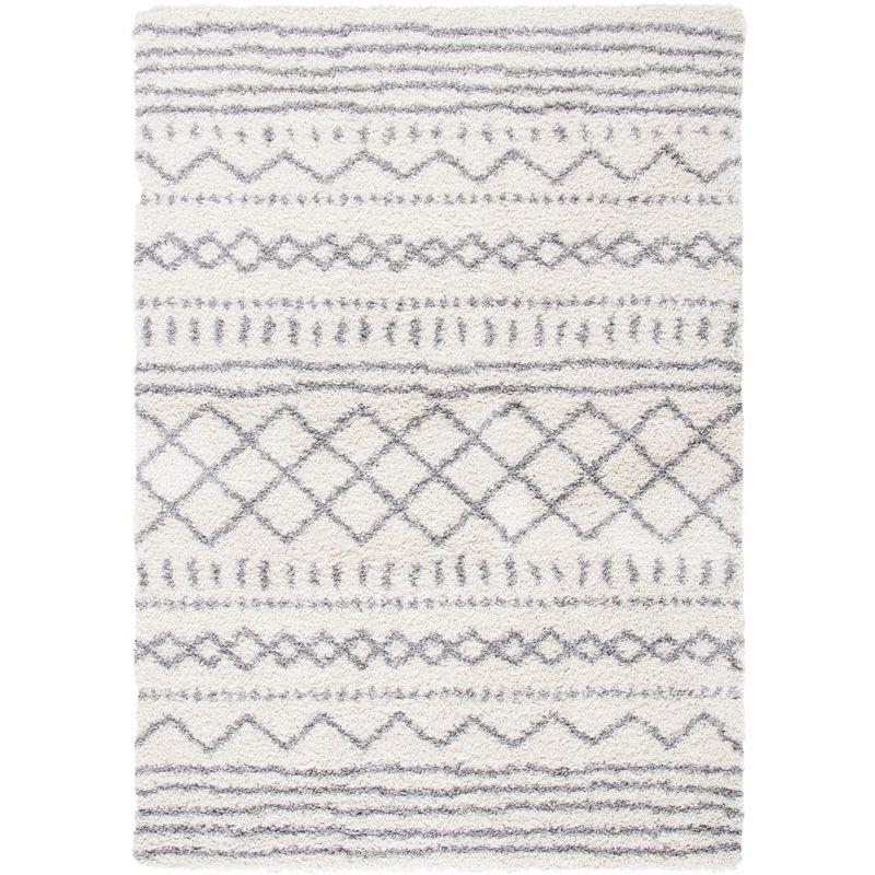 Arizona Shag ASG741 Power Loomed Indoor Area Rug - Ivory/Grey - 5'1"x7'6" - Safavieh