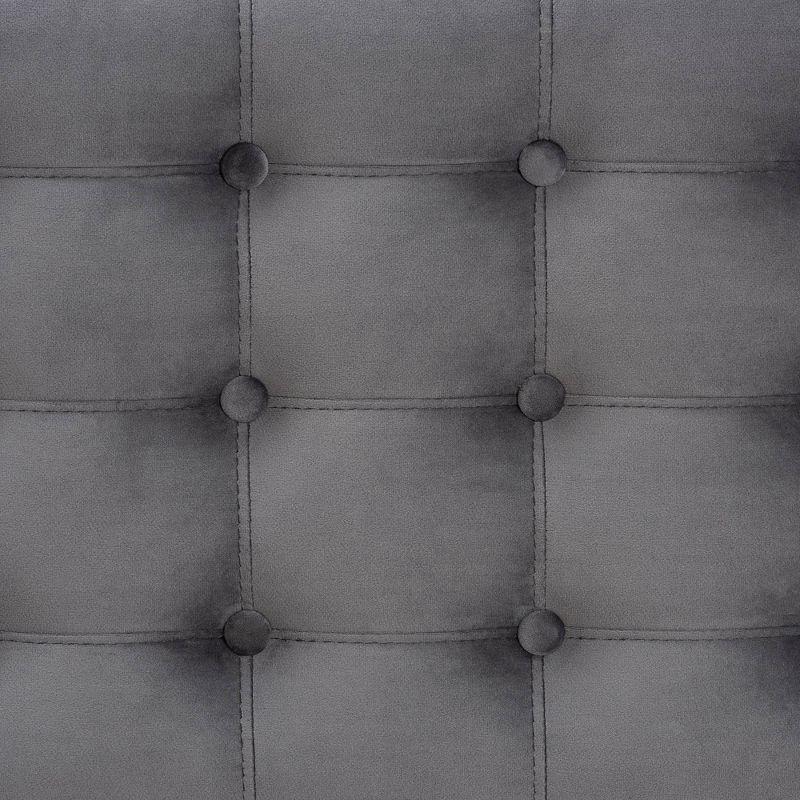 Kaylee Velvet Upholstered Button Tufted Ottoman Bench with Interior Storage - Baxton Studio