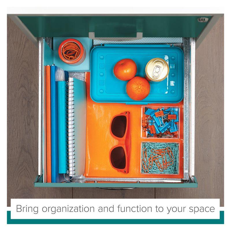 Space Solutions 18" Deep Letter Width 2-Tone Vertical File Cabinet White & Teal: Steel Office File Organizer, 2 Drawers