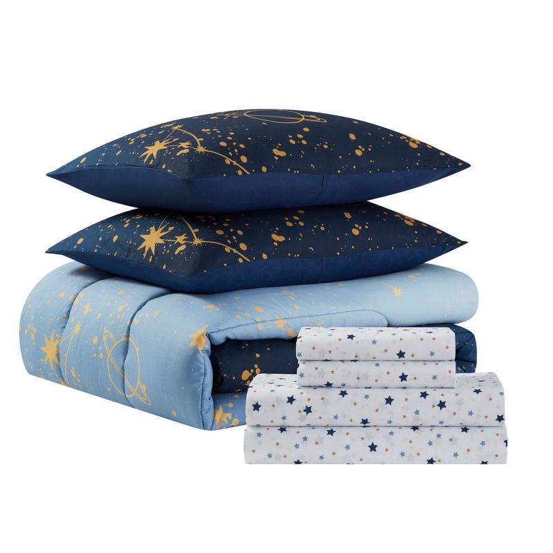Sweet Home Collection Kids Galaxy Printed Bed in a Bag Comforter & Sheet Set