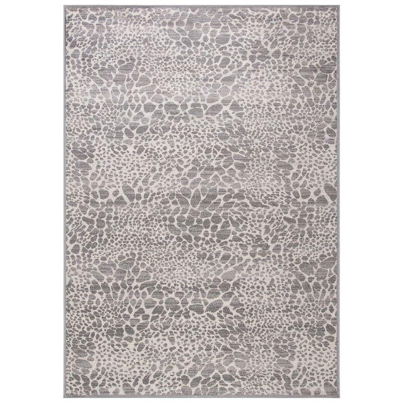 Elysian Ivory & Grey Hand-Knotted Viscose Area Rug - 7'10" x 10'