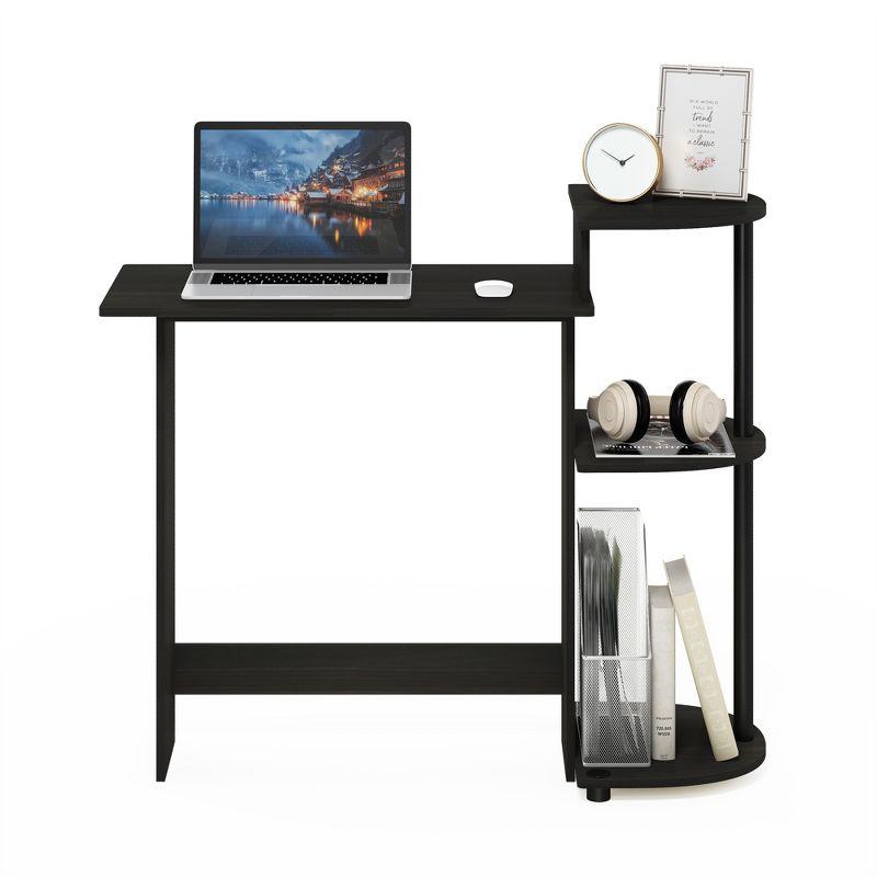 Furinno Modern Compact Computer Desk Writing Study Home Office Corner Desk with Storage Shelves