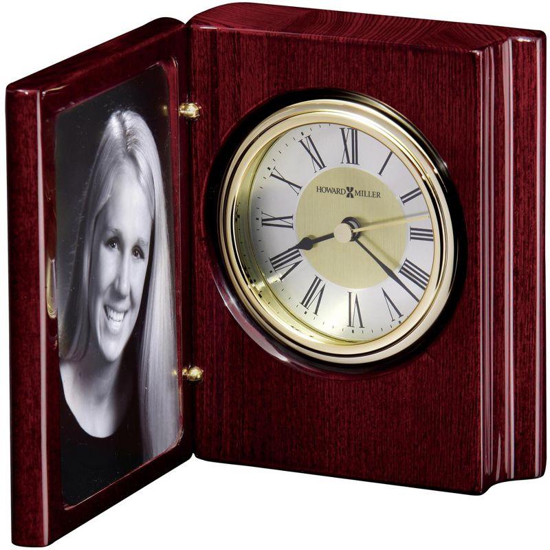 Howard Miller® Portrait Traditional Roman Numeral Quartz Movement / Crystal Tabletop Clock in Rosewood Hall/Polished Brass