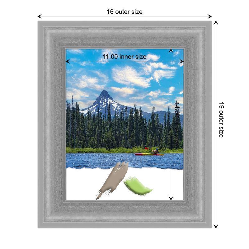 Amanti Art Peak Polished Nickel Narrow Picture Frame Opening Size 11x14 in.